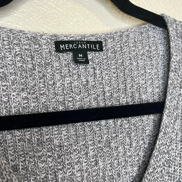 J. Crew Mercantile Heathered Gray V Neck Sweater Size M - Picture 5 of 7